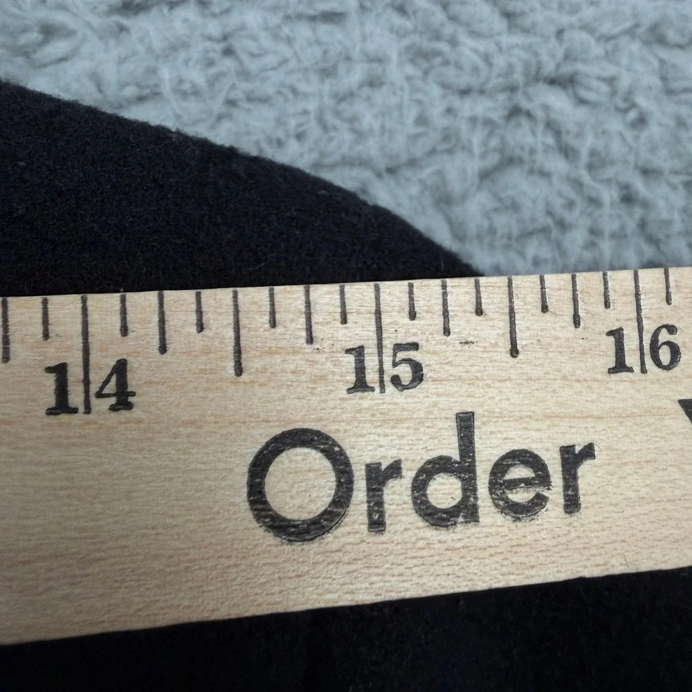 J.Crew Wool Coat Womens S Black Button Front Mid-Length Waist Tab Peacoat - Picture 9 of 11
